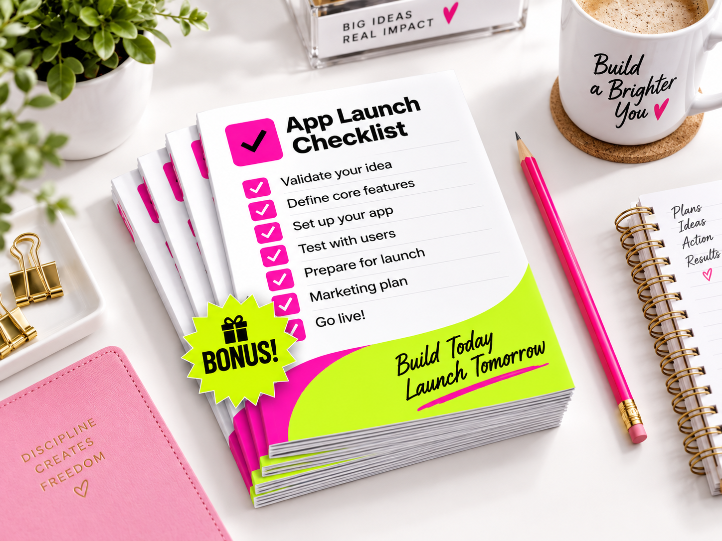 App Launch Checklist bonus mockup